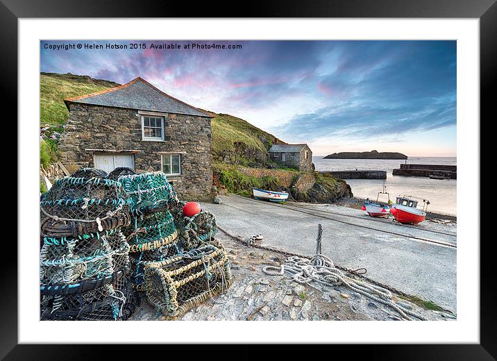 Sunset at Mullion Cove Framed Mounted Print by Helen Hotson