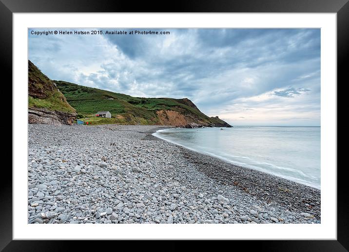 Night Time at Millook Haven Framed Mounted Print by Helen Hotson