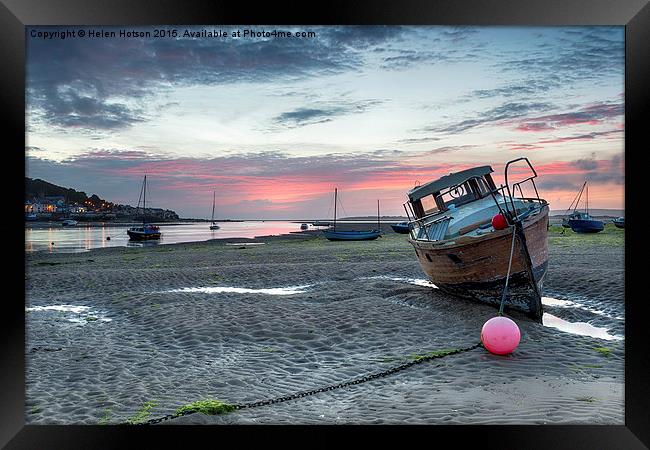 Sunset at Instow Framed Print by Helen Hotson