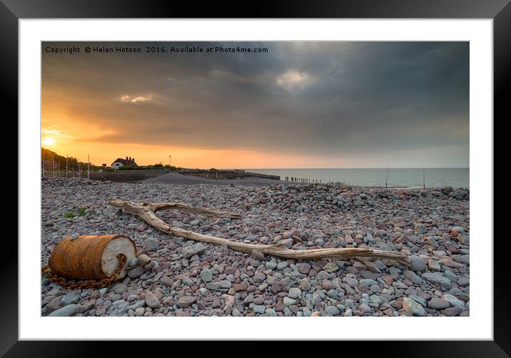 Dramatic Sunset over Porlock Weir Framed Mounted Print by Helen Hotson