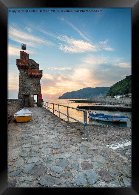 Lynmouth at Sunrise Framed Print by Helen Hotson