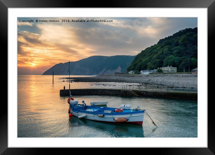 Sunrise at Lynmouth in Devon Framed Mounted Print by Helen Hotson