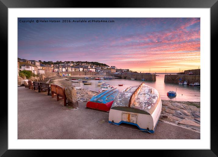 Mousehole in Cornwall Framed Mounted Print by Helen Hotson