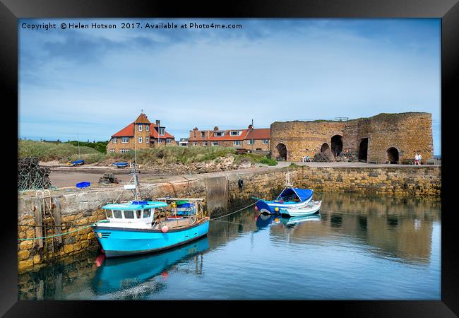 Fishing Boats at Beadnell Framed Print by Helen Hotson