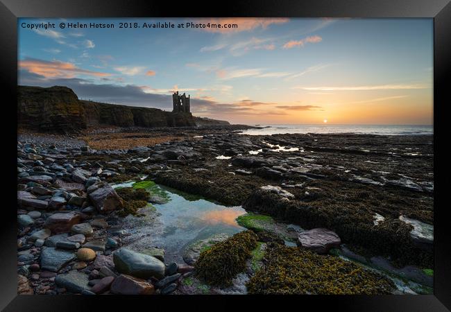 Keiss Castle at Caithness in Scotland Framed Print by Helen Hotson