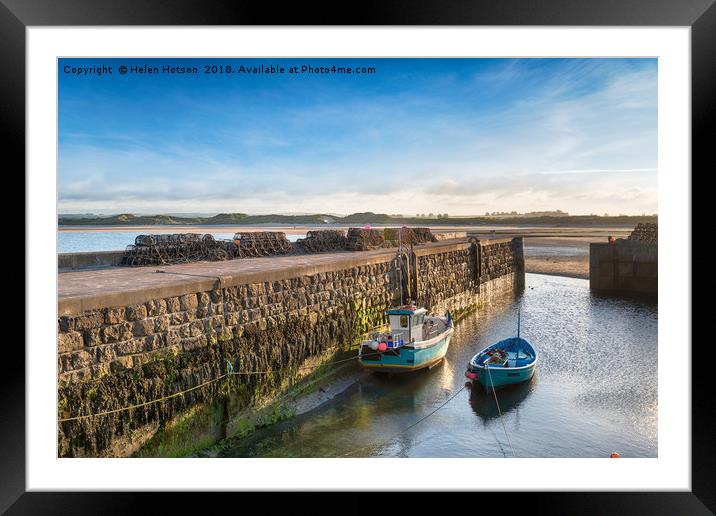 Fishing Boats at Beadnell Framed Mounted Print by Helen Hotson