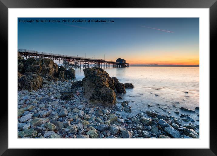 Sunrise at Mumble in Wales Framed Mounted Print by Helen Hotson