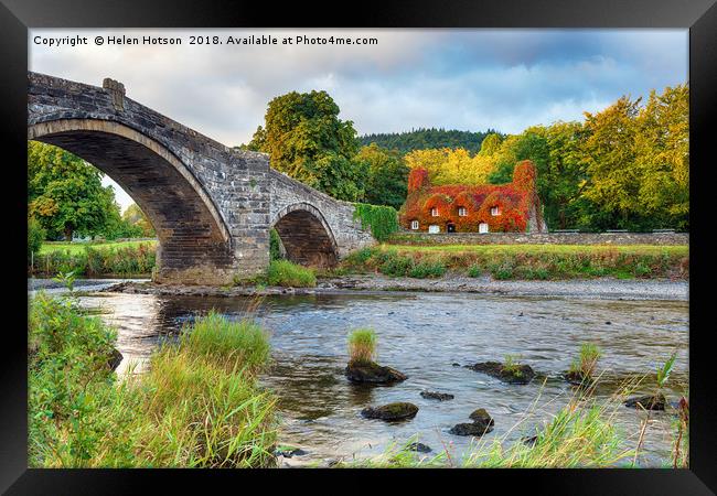 Llanrwst Bridge in North Wales Framed Print by Helen Hotson