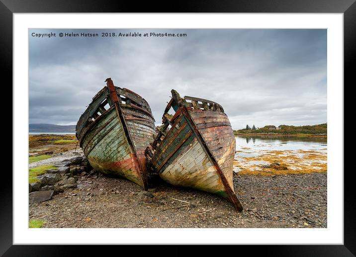 Wrecks at Salen on the Isle of Mull Framed Mounted Print by Helen Hotson