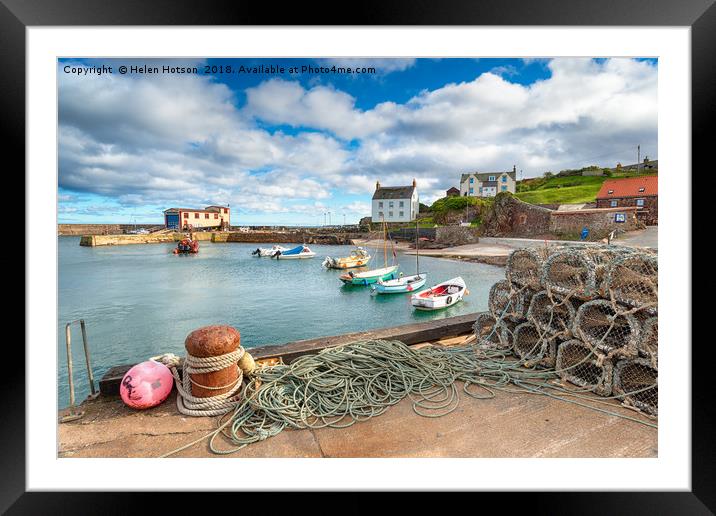 St Abbs Harbour in Scotland Framed Mounted Print by Helen Hotson