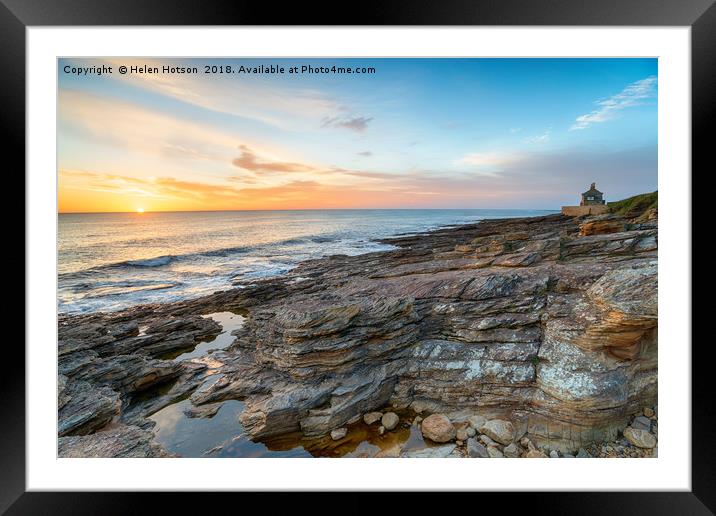 Sunrise at Howick Framed Mounted Print by Helen Hotson