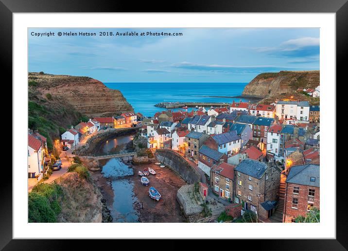 Staithes in Yorkshire Framed Mounted Print by Helen Hotson