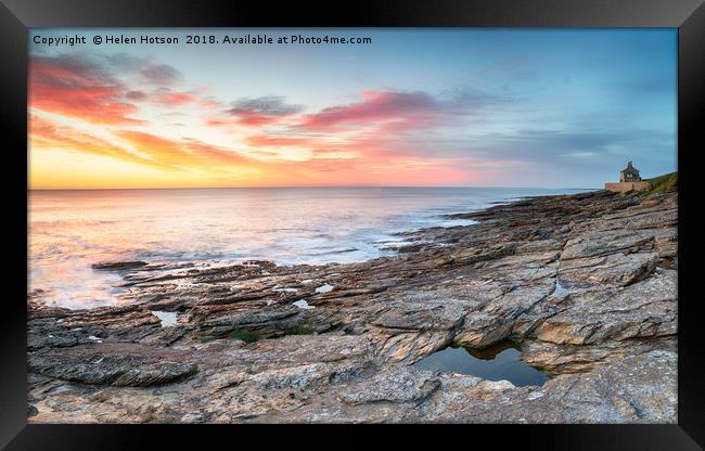 The Bathing House at Howick in Northumberland Framed Print by Helen Hotson