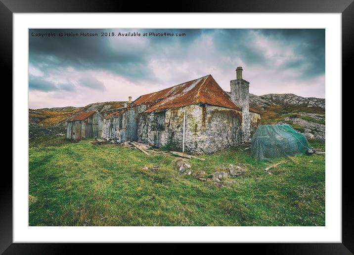 Ruined Croft at Quidnish in Scotland Framed Mounted Print by Helen Hotson