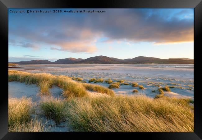 Luskentyre beach on the Isle of Harris Framed Print by Helen Hotson