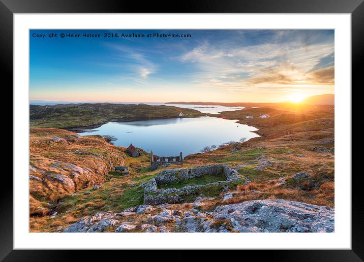 Sunset on the Isle of Harris Framed Mounted Print by Helen Hotson