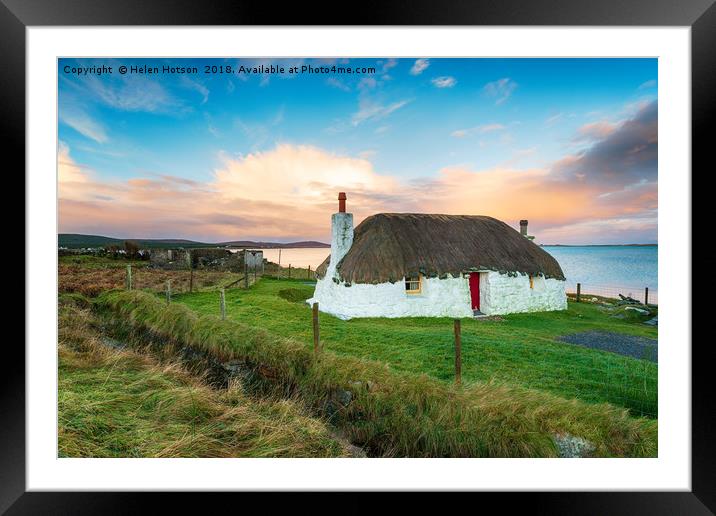 North Uist Cottage Framed Mounted Print by Helen Hotson