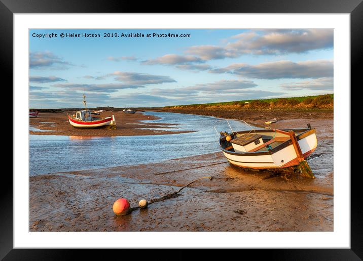 Fishing Boats at Burnham Overy Staithe Framed Mounted Print by Helen Hotson