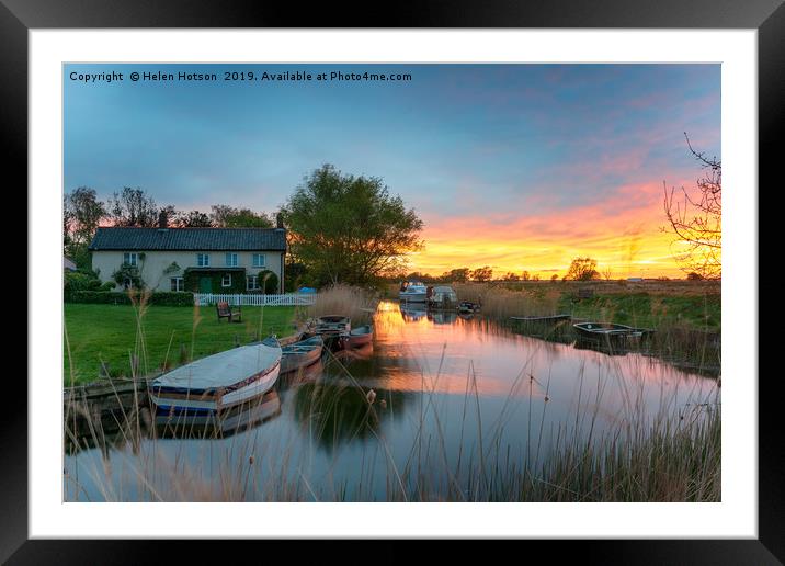 Sunset at West Somerton in Norfolk Framed Mounted Print by Helen Hotson
