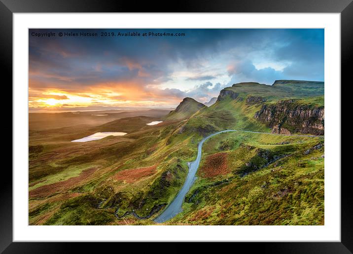 Stunning sunrise over the Quiraing Framed Mounted Print by Helen Hotson