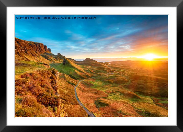 Magical sunrise over the Quiraing on the Isle of S Framed Mounted Print by Helen Hotson