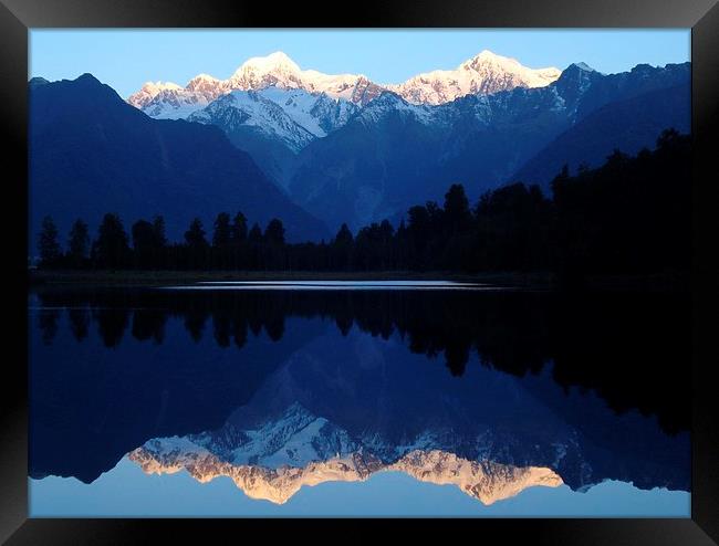 Mount Cook Reflected Framed Print by Liz Marshall