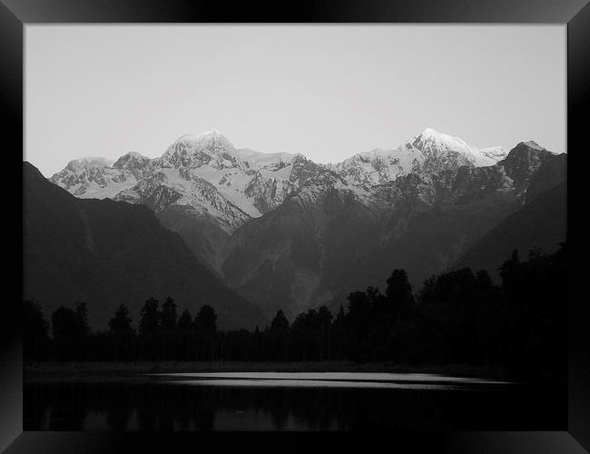 Mount Cook and Lake Matheson Framed Print by Liz Marshall