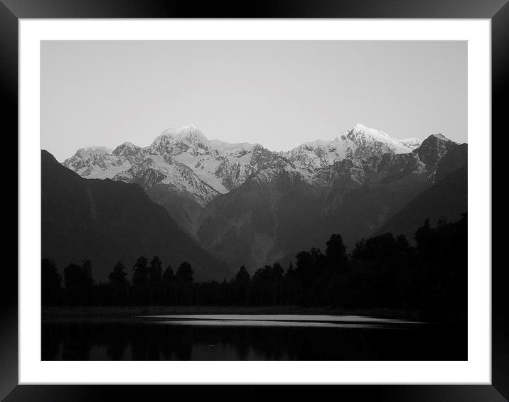 Mount Cook and Lake Matheson Framed Mounted Print by Liz Marshall