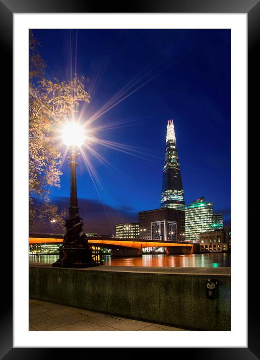 Shard By Night Framed Mounted Print by Olavs Silis