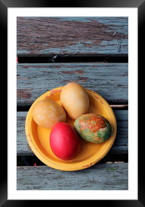Vintage Eggs Framed Mounted Print by Emma Manners
