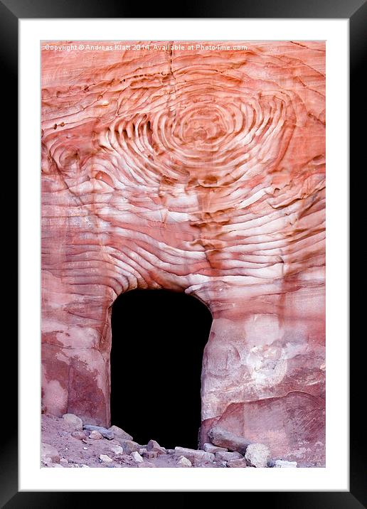 Petra cave Framed Mounted Print by Andreas Klatt