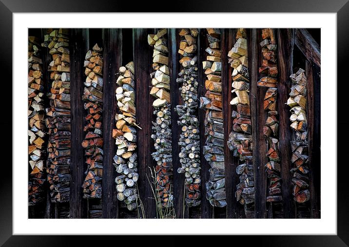 Firewood Framed Mounted Print by Andreas Klatt