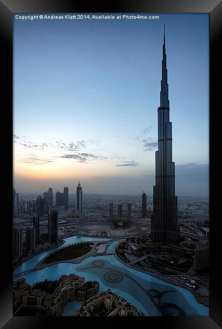 Burj Khalifa 3 Framed Print by Andreas Klatt