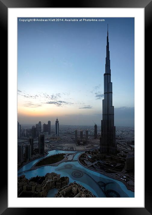 Burj Khalifa 3 Framed Mounted Print by Andreas Klatt