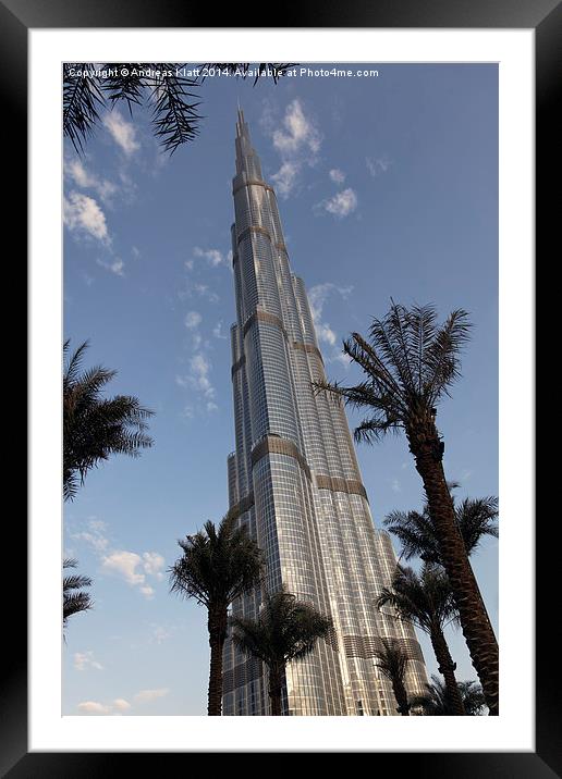 Burj Khalifa 4 Framed Mounted Print by Andreas Klatt