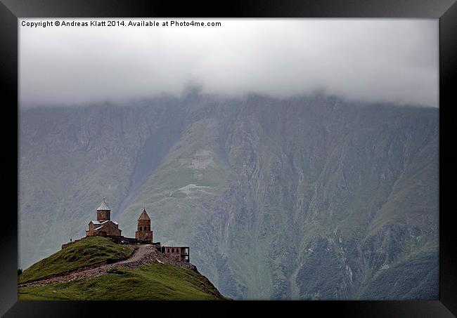 Tsminda Sameba Framed Print by Andreas Klatt