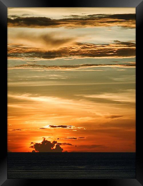Caribbean sunset Framed Print by Andreas Klatt