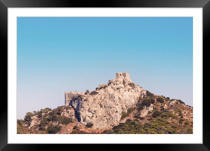Rhodes Kritinia Castle Framed Mounted Print by Antony McAulay