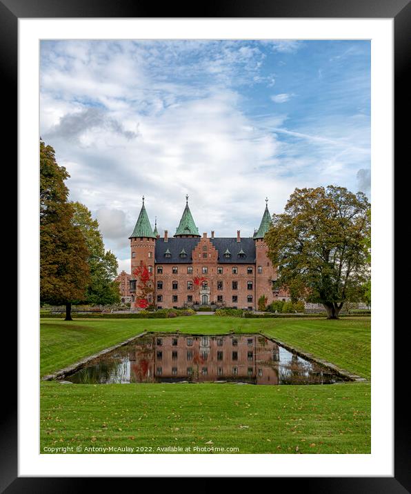 Trolleholm Castle Reflected in Water Framed Mounted Print by Antony McAulay