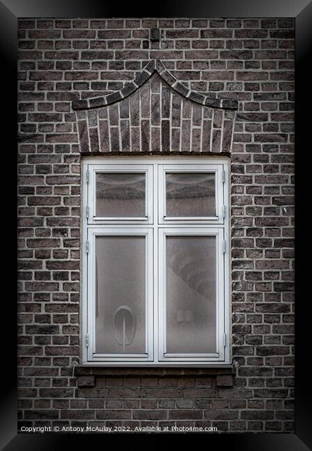 Brick Wall Single Window Framed Print by Antony McAulay