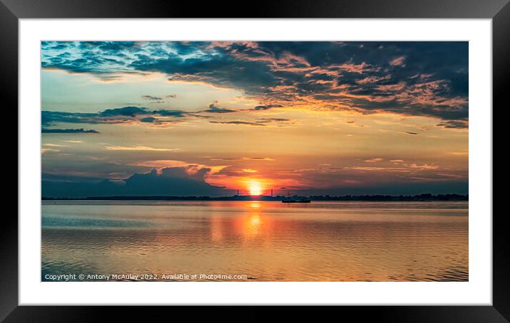 Faro Broerne Sunset Framed Mounted Print by Antony McAulay