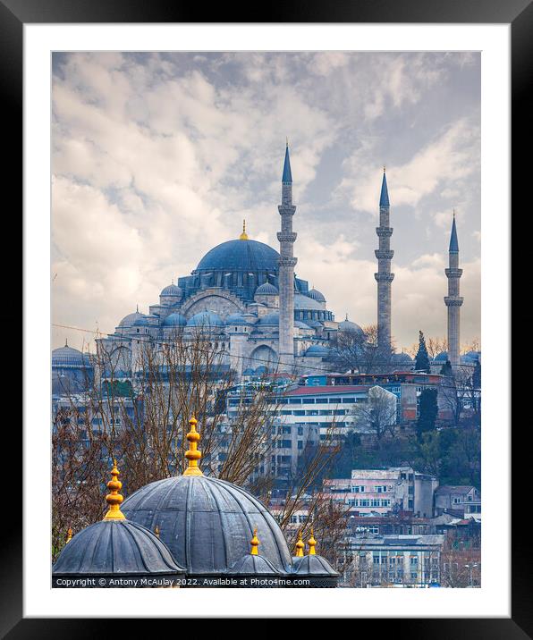 Istanbul Suleymaniye Mosque Framed Mounted Print by Antony McAulay