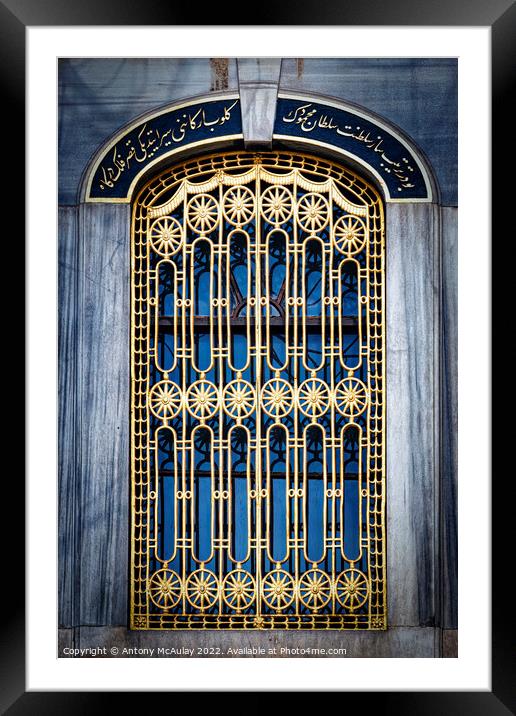 Istanbul Mosque Window Framed Mounted Print by Antony McAulay
