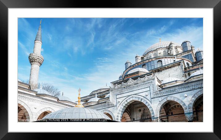 Istanbul beyazit camii mosque Framed Mounted Print by Antony McAulay