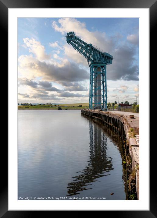 Clydebank Titan Crane with Reflection Framed Mounted Print by Antony McAulay
