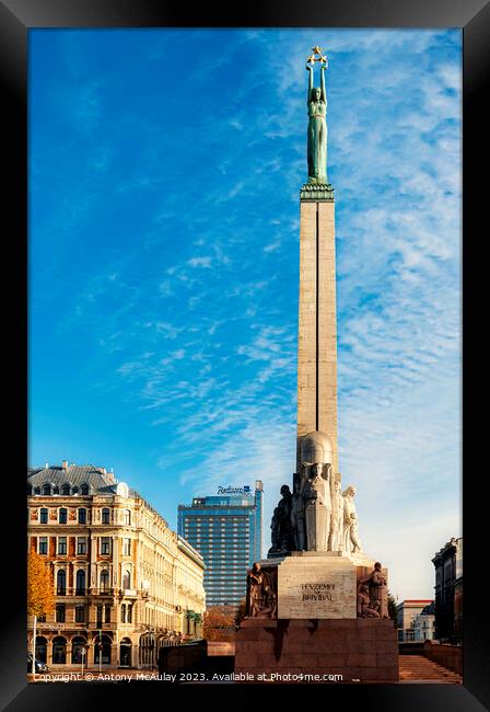 Riga Freedom Monument Framed Print by Antony McAulay