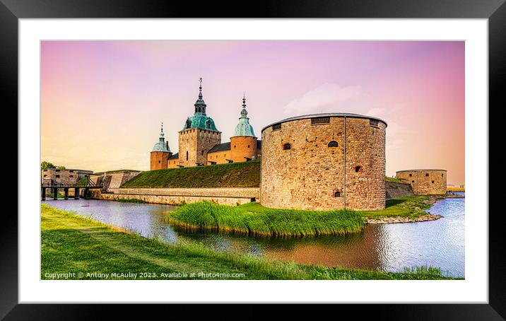 Kalmar Castle at Sunrise Framed Mounted Print by Antony McAulay