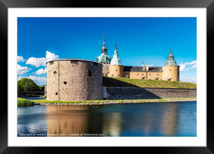 Kalmar Castle and Moat Framed Mounted Print by Antony McAulay