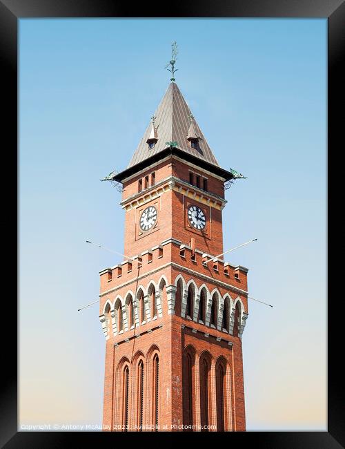 Helsingborg Town Hall Clock Tower Framed Print by Antony McAulay