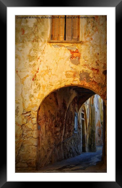 Chania alley Framed Mounted Print by Antony McAulay